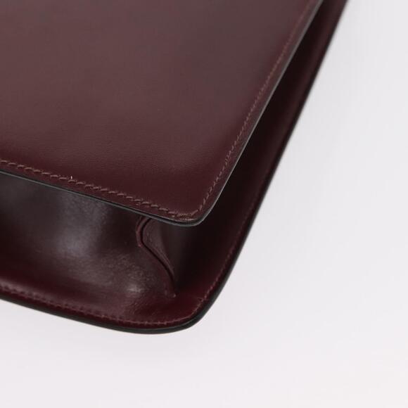 CELINE Shoulder Bag Leather Bordeaux Gold Auth 153178 - Picture 15 of 16